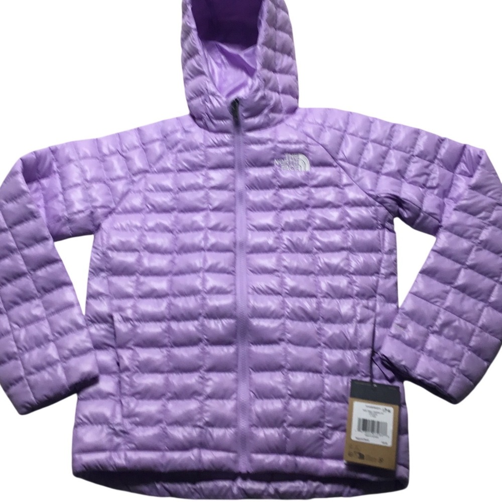 The North Face Kids TEEN THERMOBALL HOODED JACKET Lilac Lavender Size L 12‎ NWT